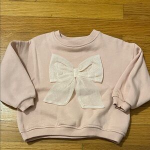 Zara Light Pink Kids Sweatshirt with Bow